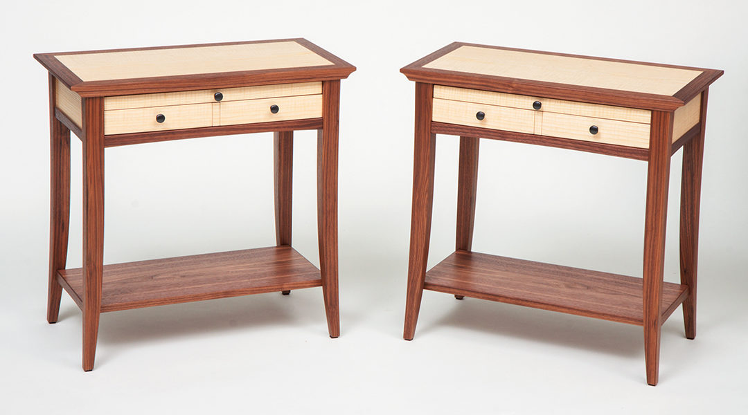 Curly Ash and Walnut Bedroom Set
