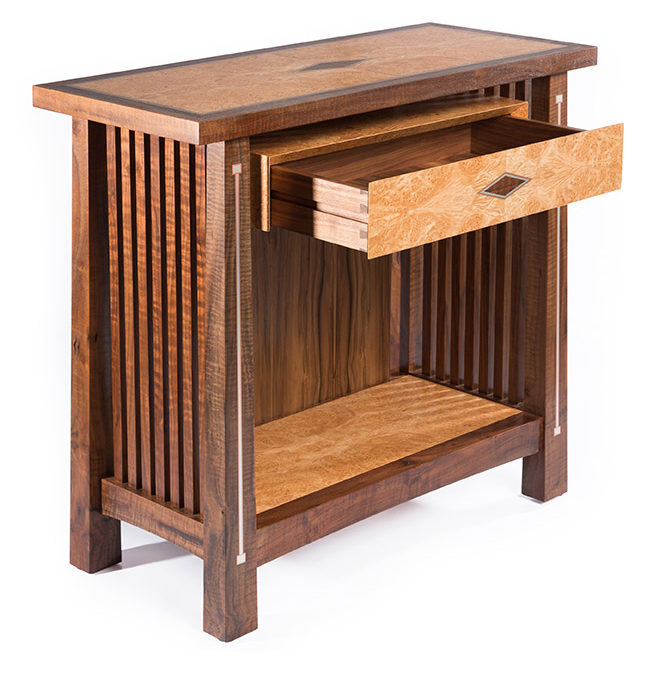 Stickley Inspired Table with Silver and Copper Inlay